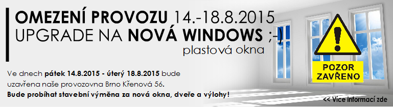 Zavřeno výměna za nová okna